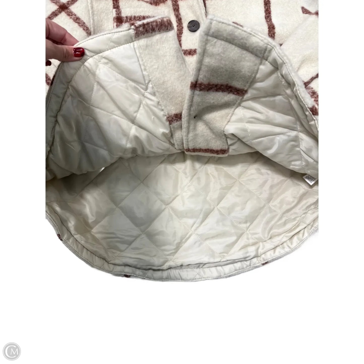 Coat Peacoat By Universal Thread In Cream, Size: M