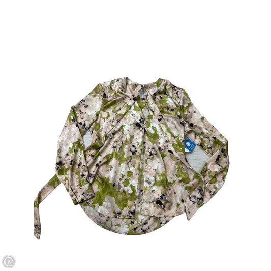 Top Long Sleeve By Bar Iii In Green & Pink, Size: S