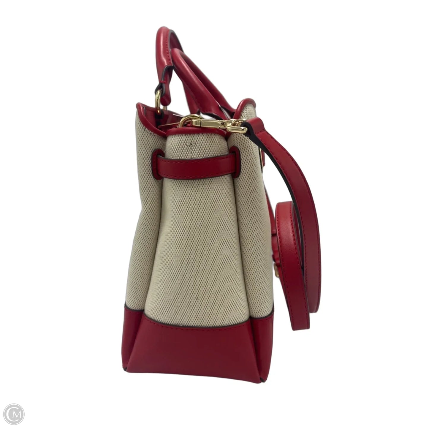 Handbag Designer By Michael Kors Cream/Red