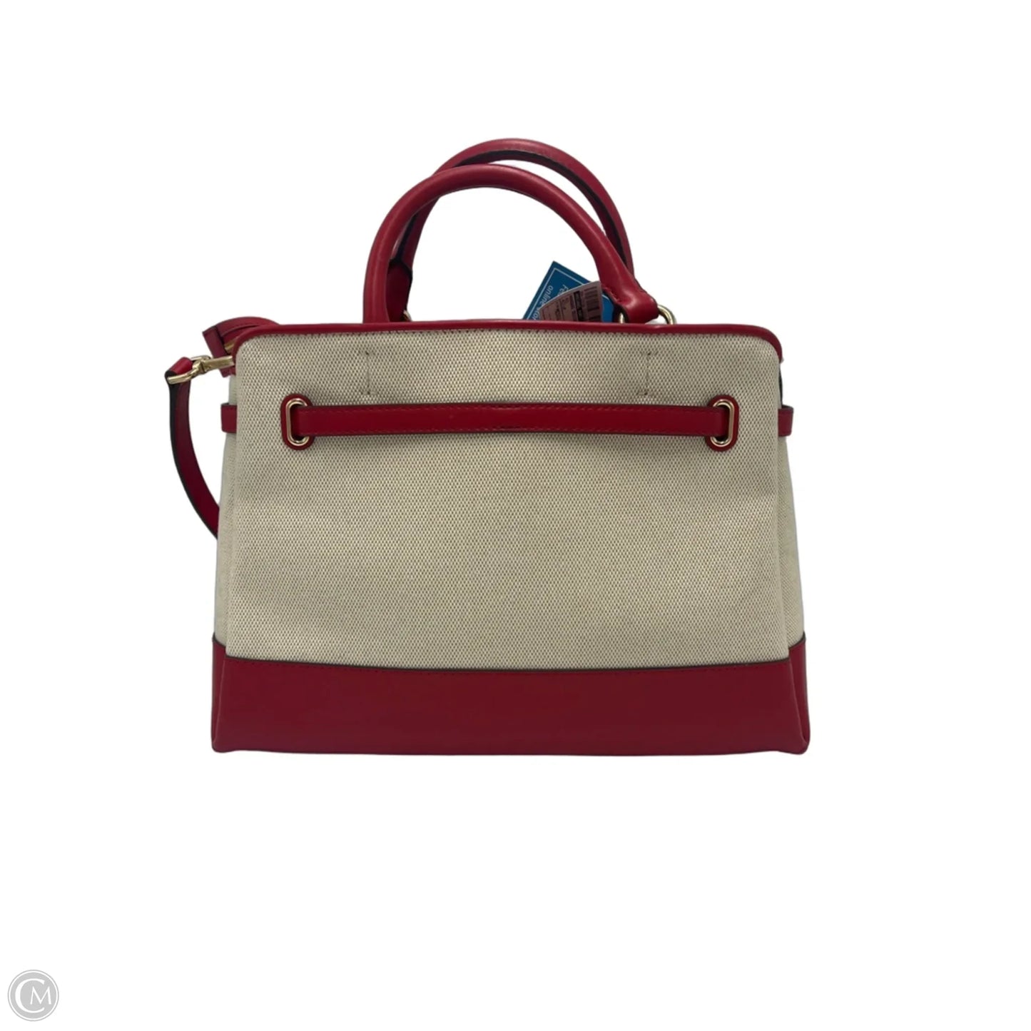 Handbag Designer By Michael Kors Cream/Red