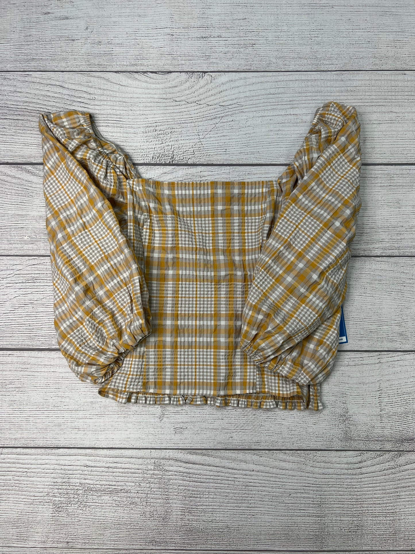 Top Short Sleeve By Maeve In Plaid, Size: L