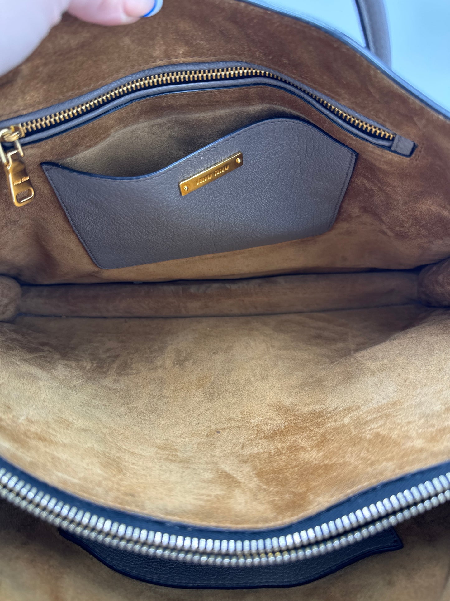 Miu Miu Zip-Top Madras Handbag Luxury Designer