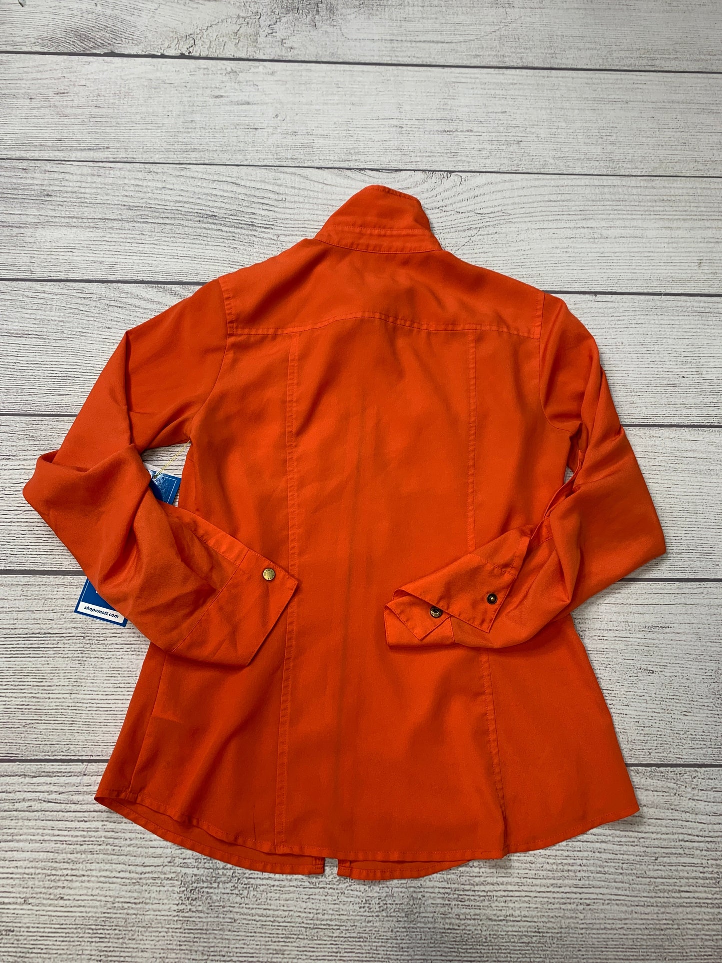 Orange Blouse Long Sleeve Michael By Michael Kors, Size Xs