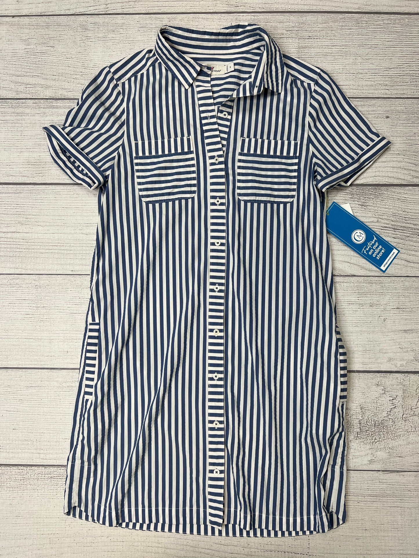 Dress Casual Midi By Vineyard Vines In Striped, Size: S