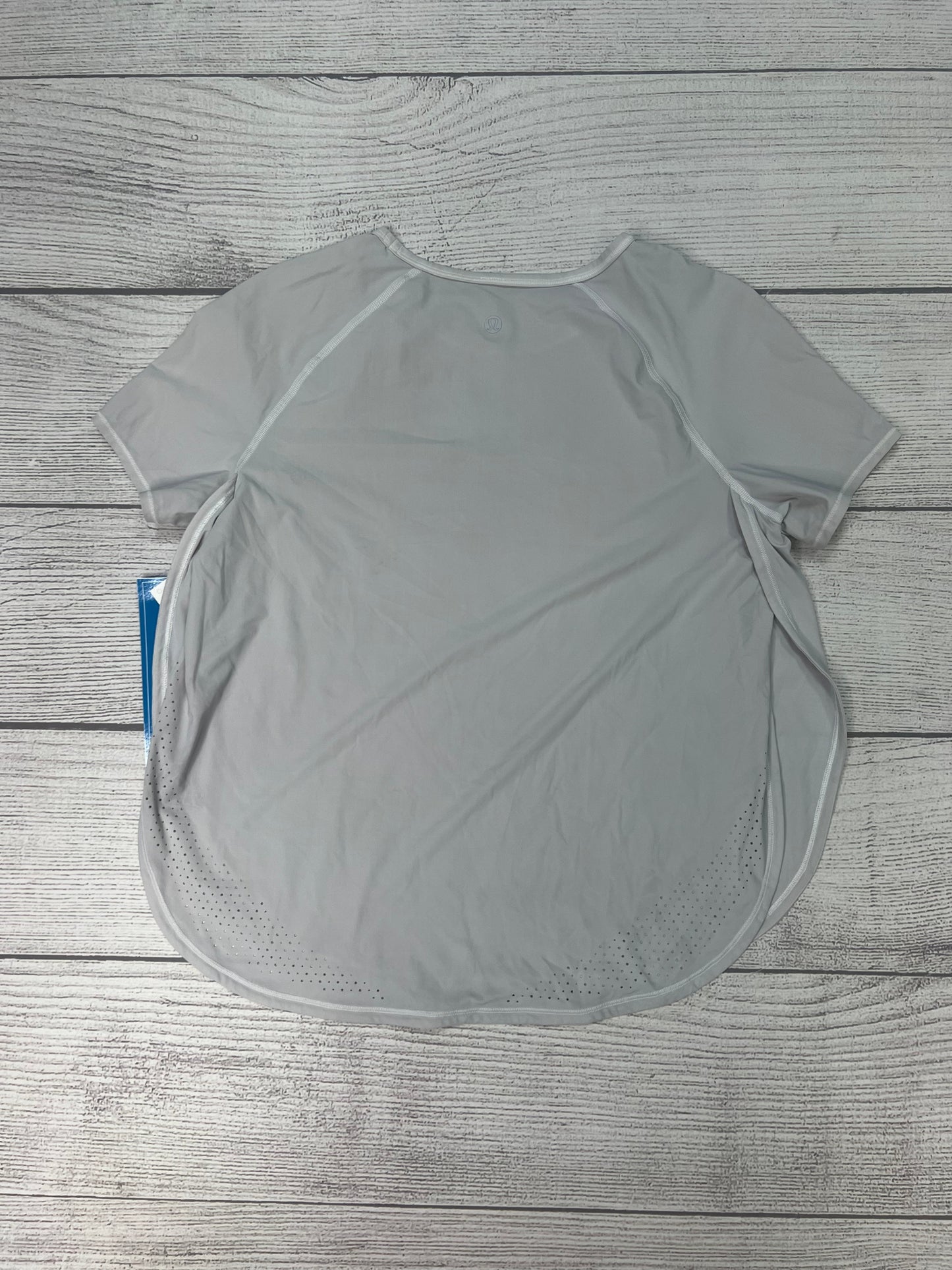 Athletic Top Short Sleeve By Lululemon In Grey, Size: S