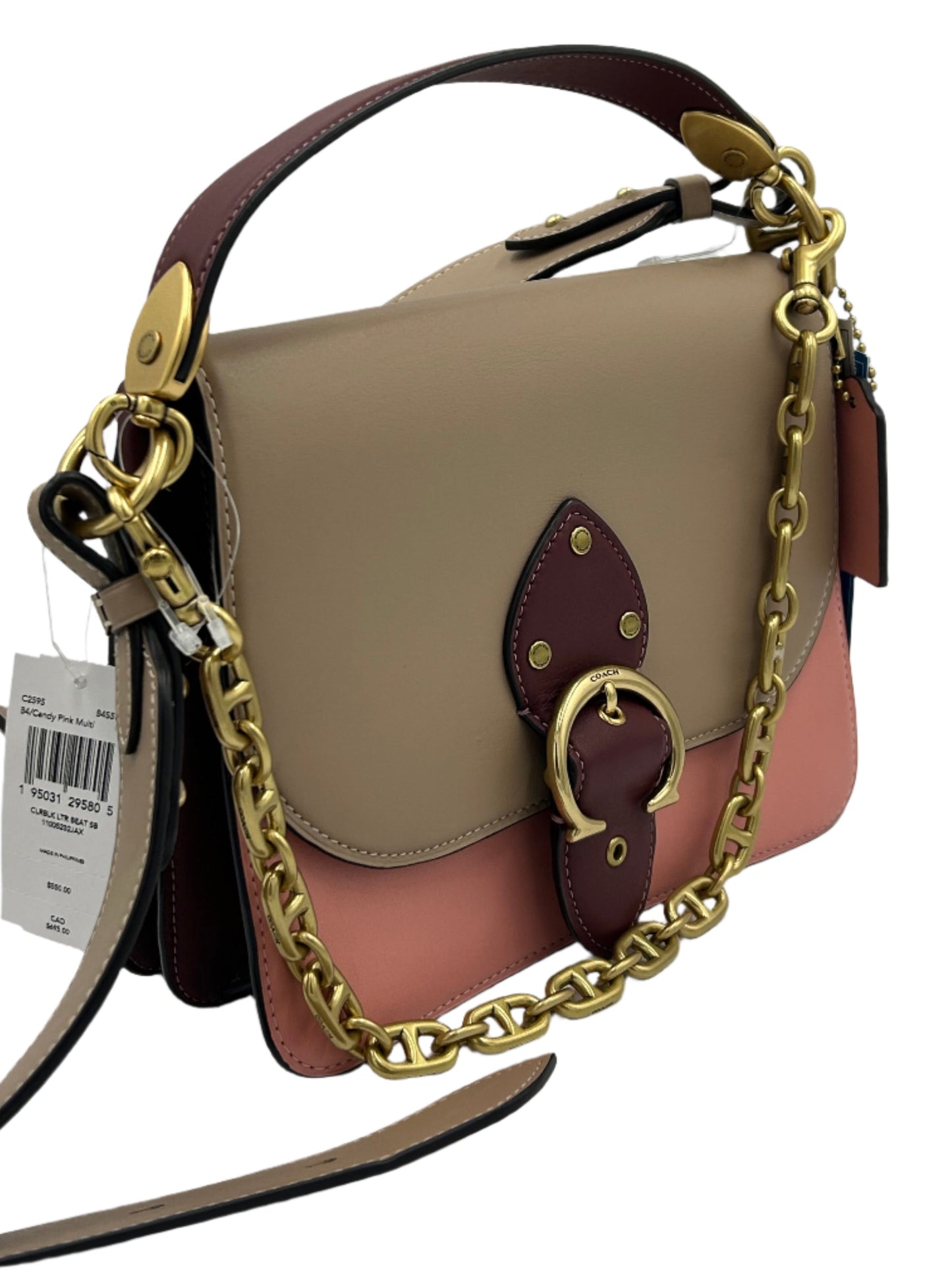 New! Coach Colorblock Beat Designer Saddle Bag