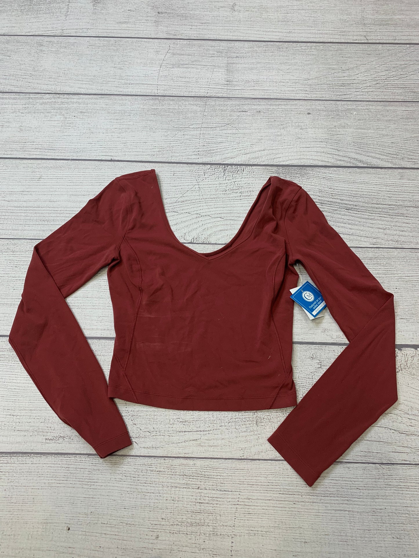 Maroon Athletic Top Long Sleeve Crewneck Lululemon, Size Xs