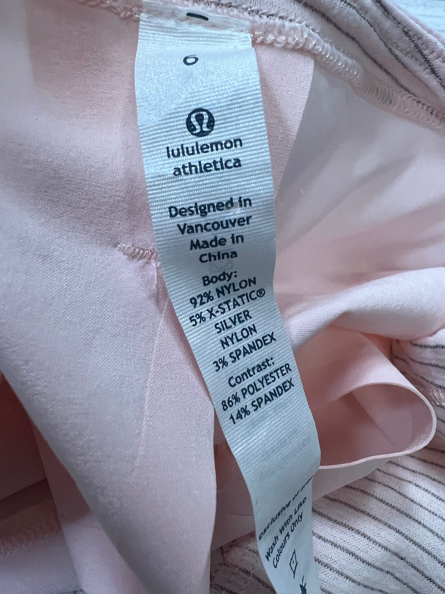 Light Pink Athletic Top Long Sleeve Crewneck Lululemon, Size S