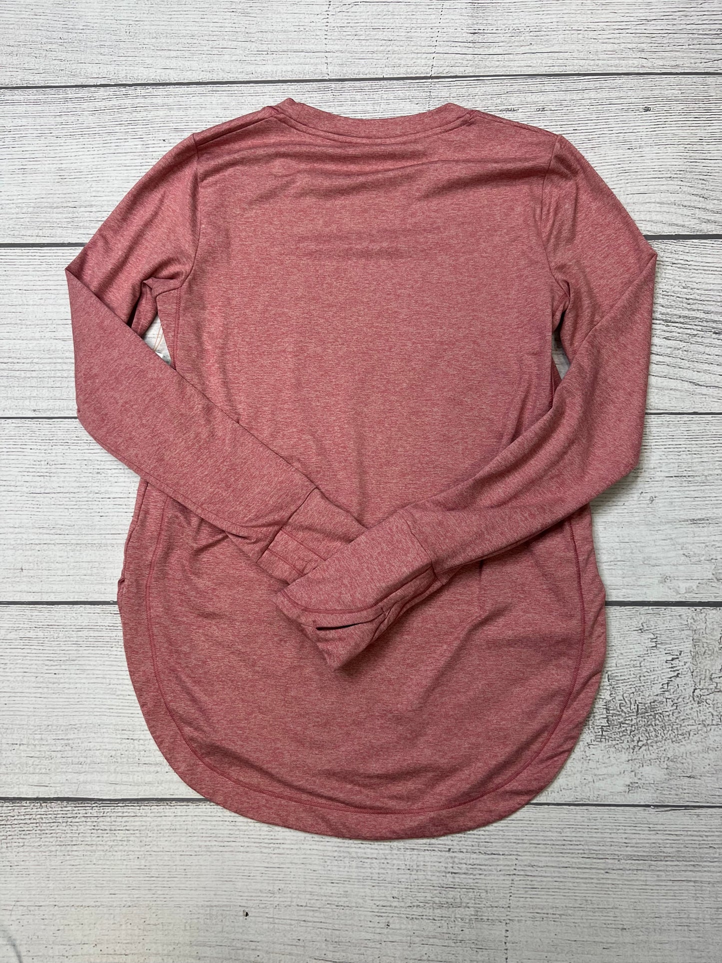 Red Athletic Top Long Sleeve Crewneck Athleta, Size Xxs