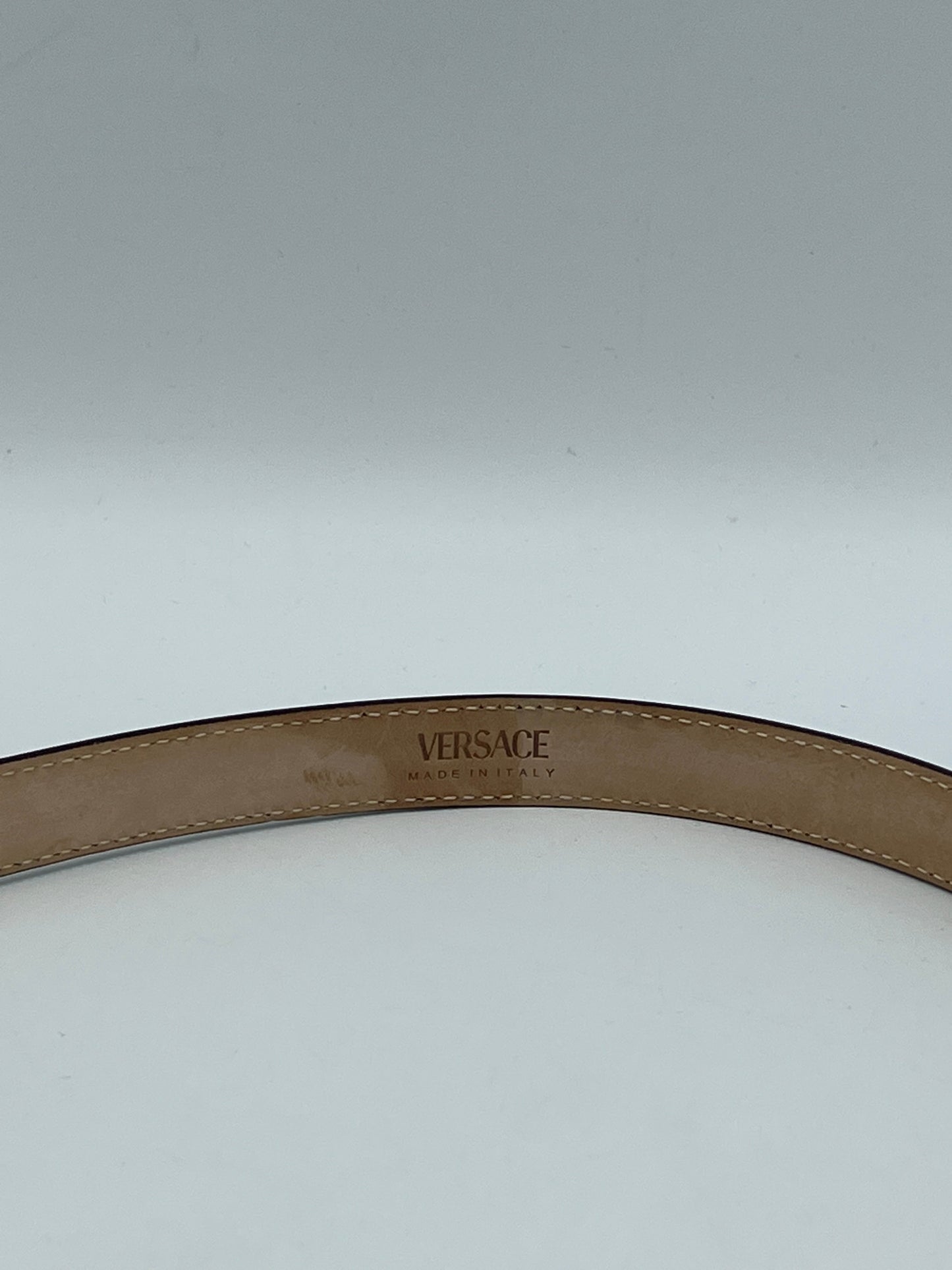 Versace La Medusa Leather Designer Belt Size: 80/32  Medium