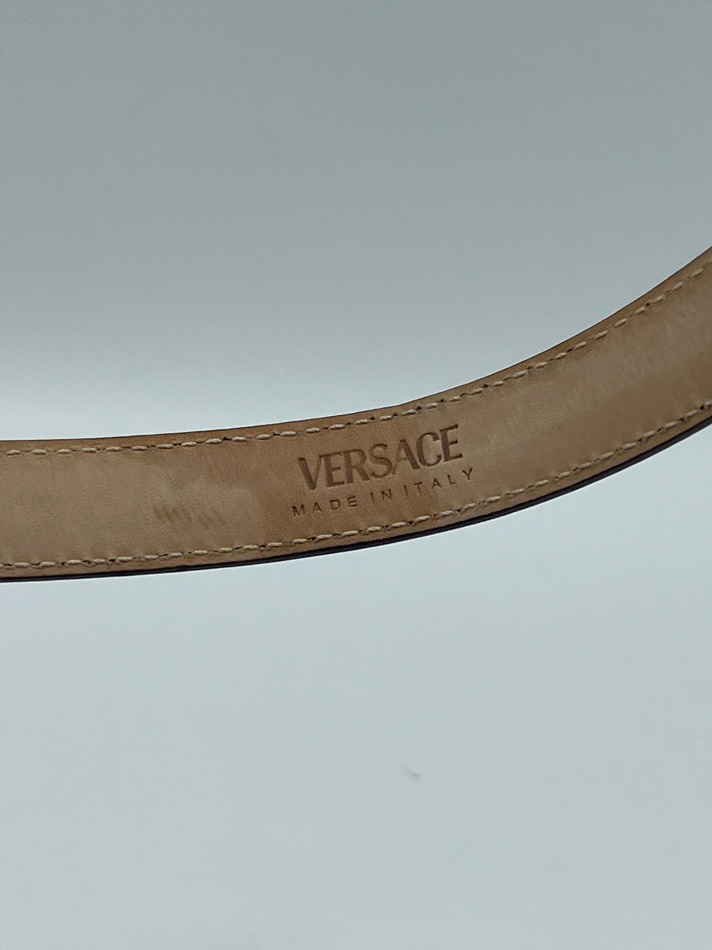 Versace La Medusa Leather Designer Belt Size: 80/32  Medium