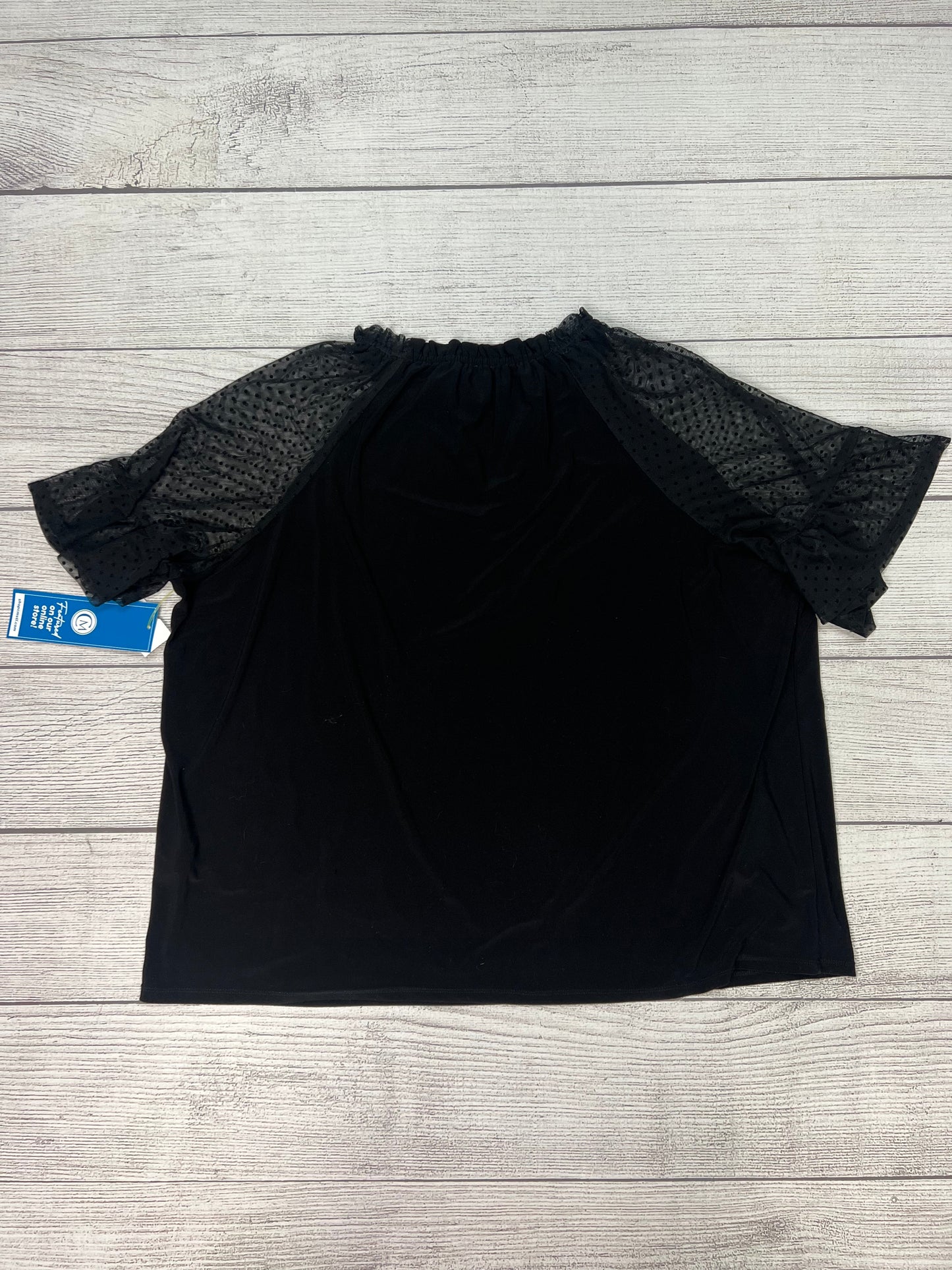 Top Short Sleeve By Anne Klein In Black, Size: 3x