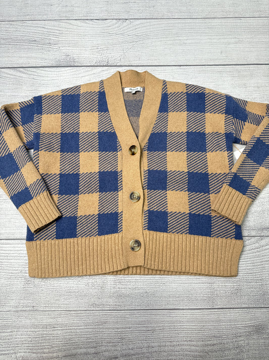 Sweater Cardigan By Madewell In Blue Plaid, Size: Xxs