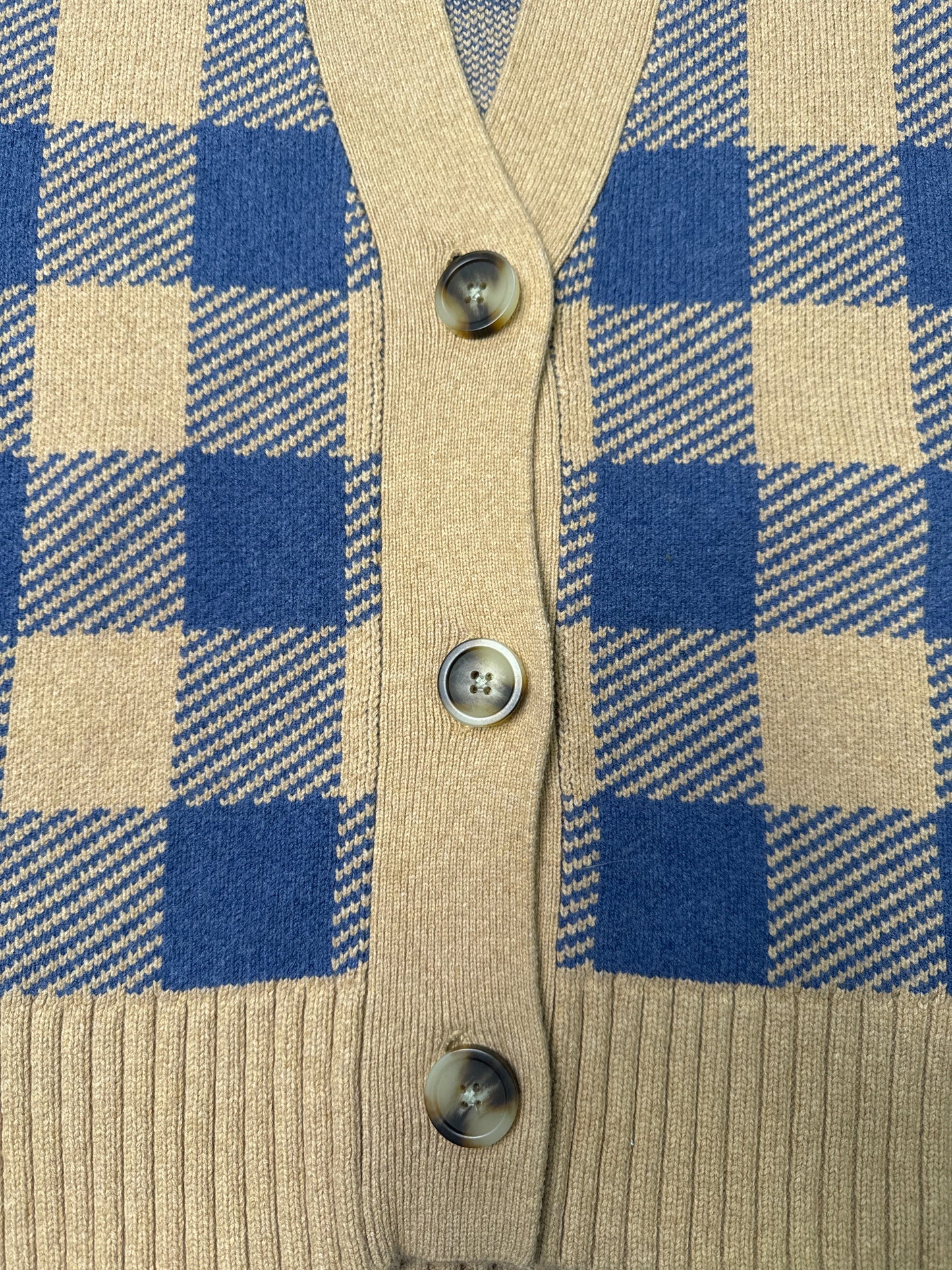 Sweater Cardigan By Madewell In Blue Plaid, Size: Xxs