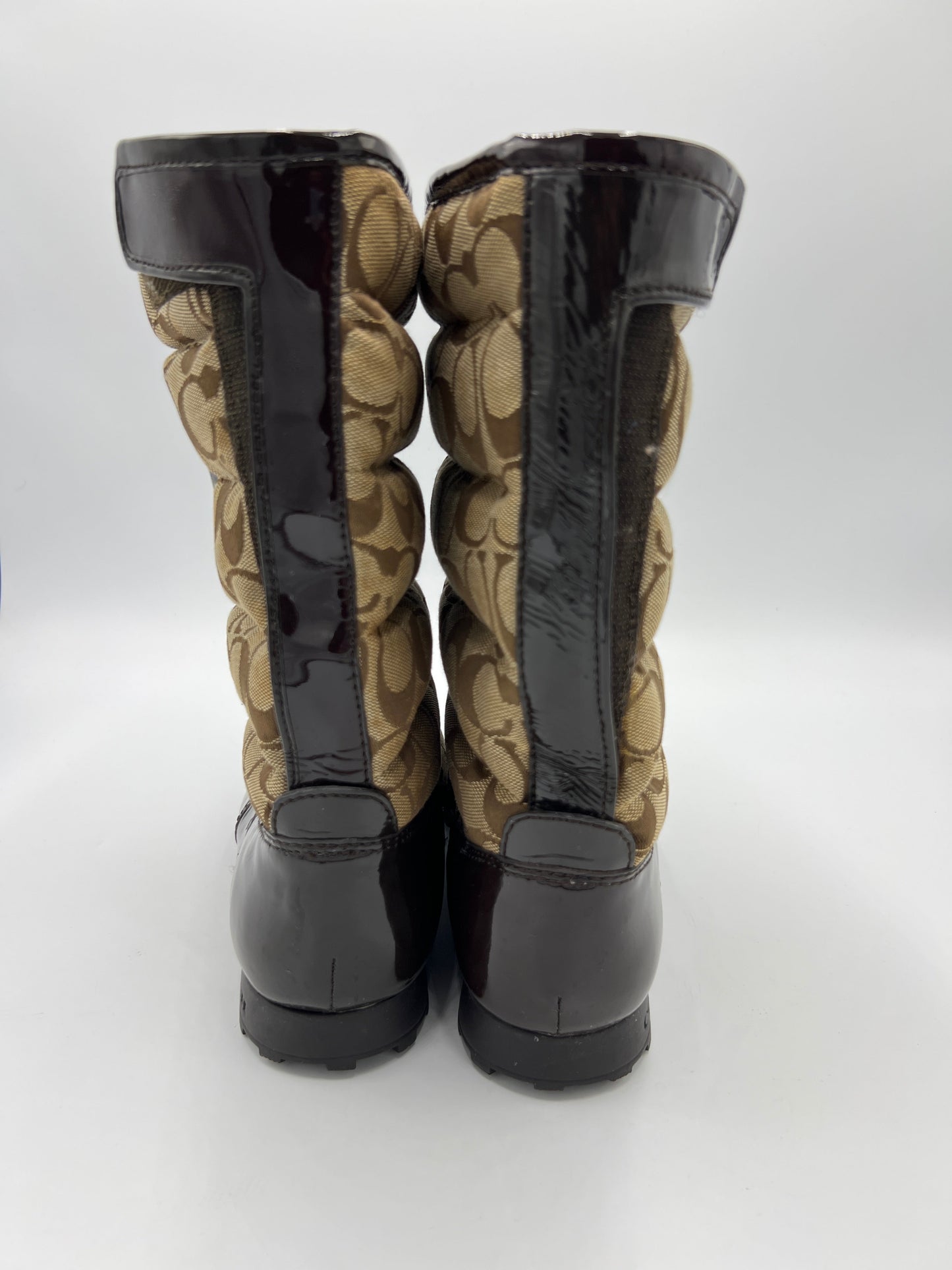 Boots Designer By Coach In Brown, Size: 8.5