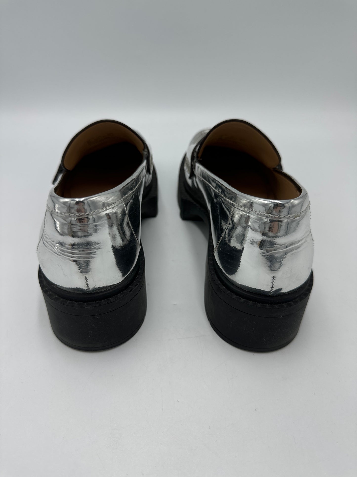 Shoes Designer By Coach In Silver, Size: 6