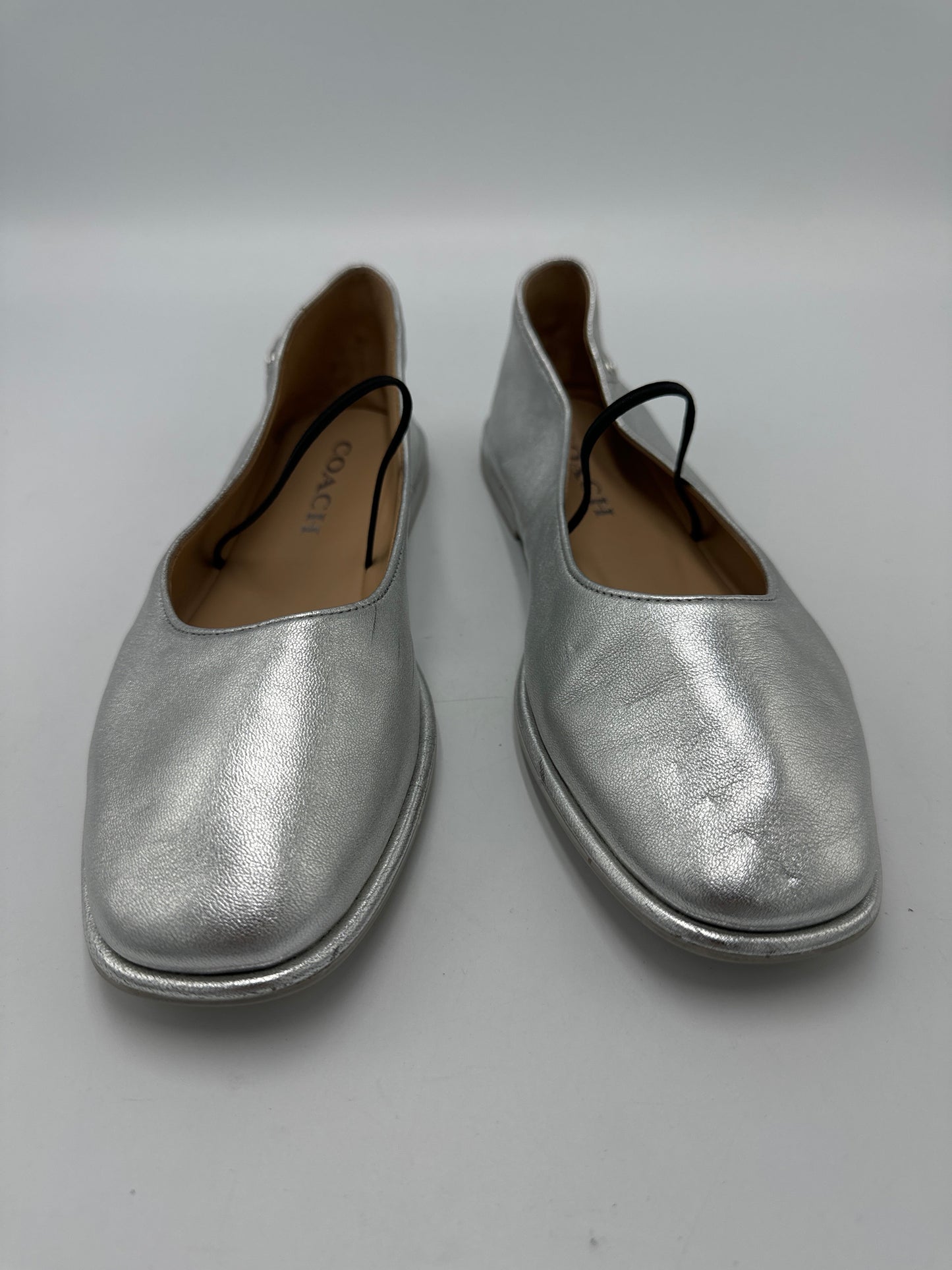 Shoes Designer By Coach In Silver, Size: 6