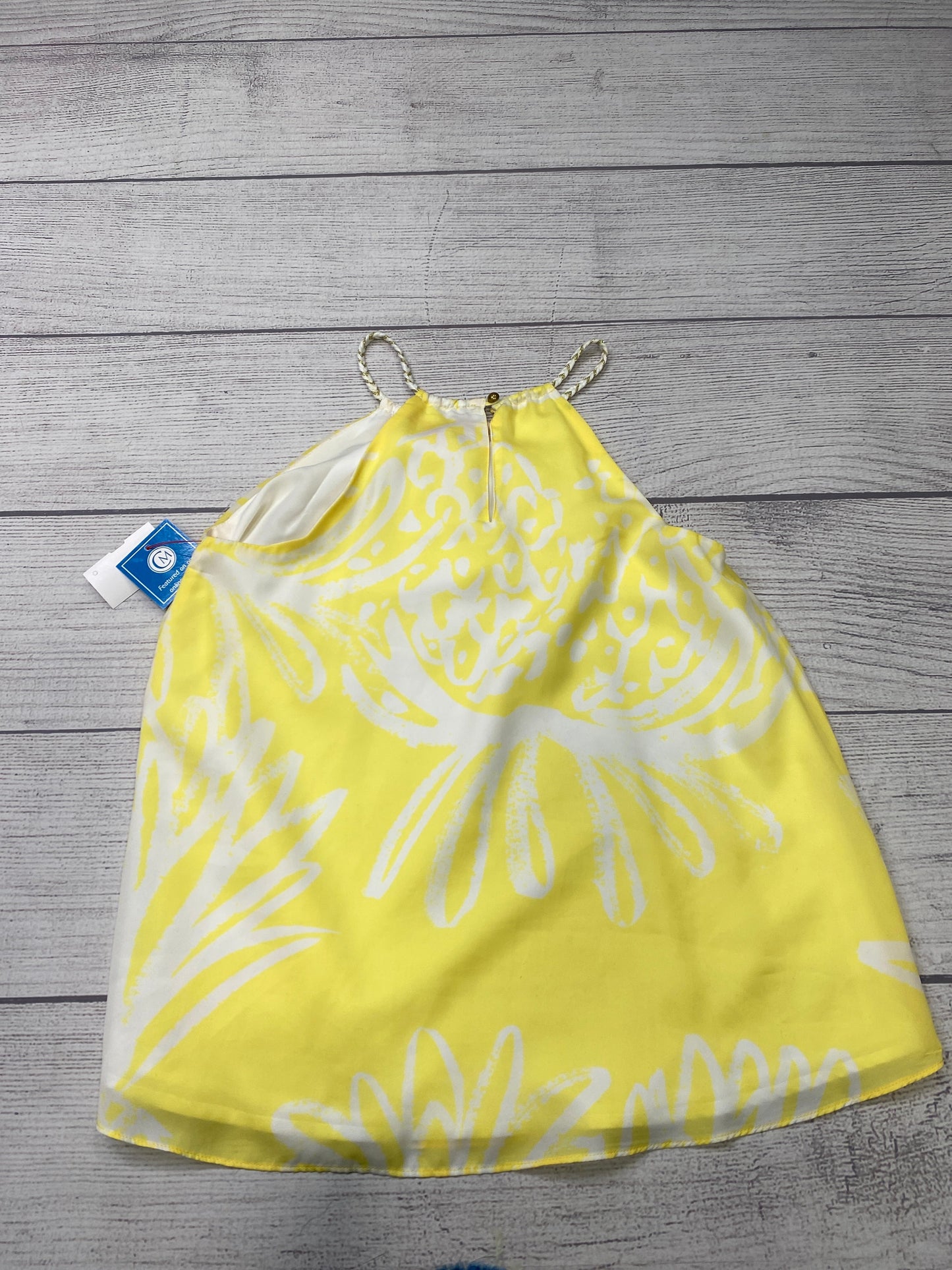 Top Sleeveless By Lilly Pulitzer In White & Yellow, Size: Xs