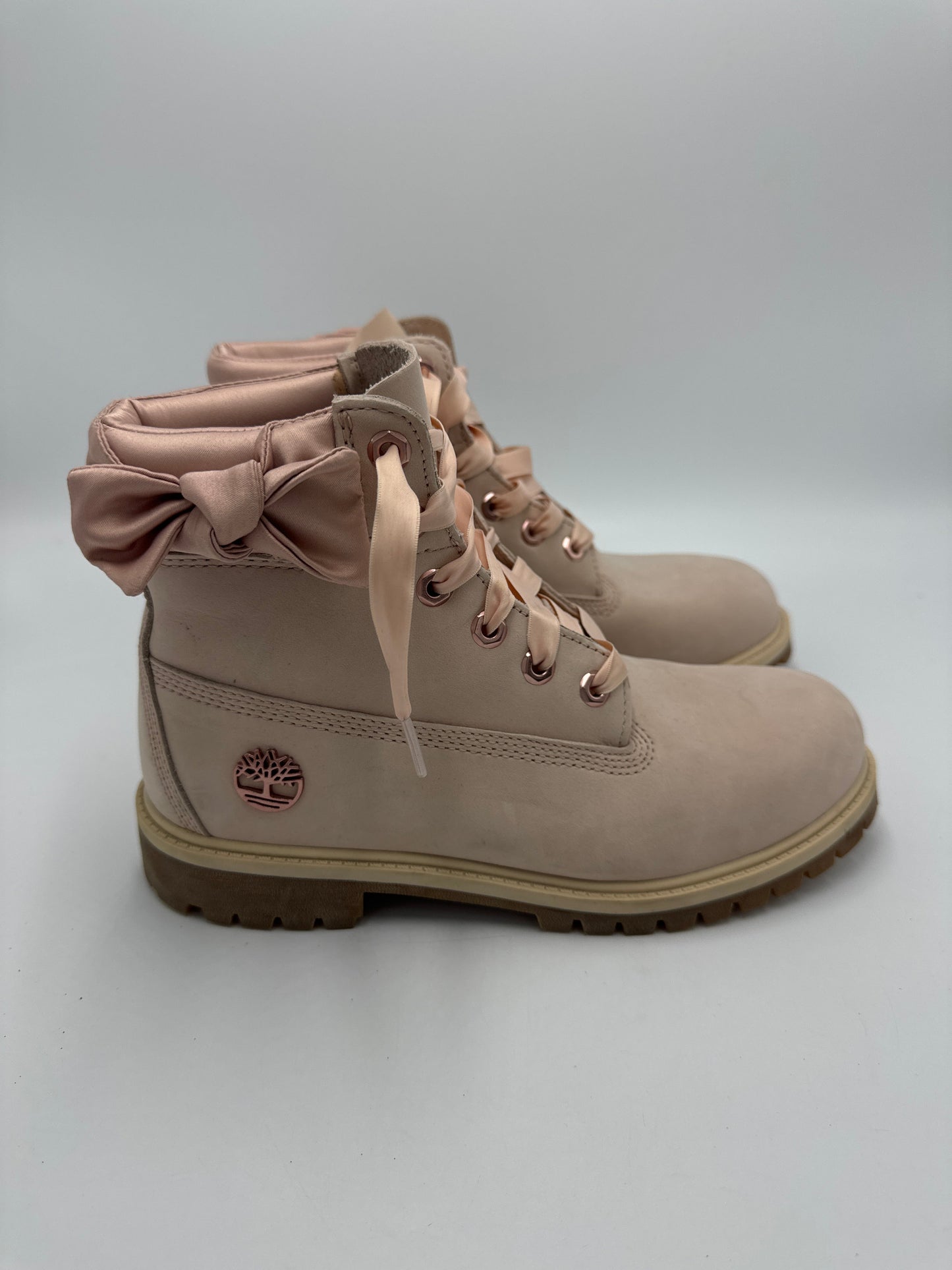 Boots Designer By Timberland In Pink, Size: 6