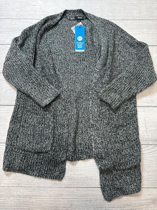 Sweater Cardigan By Ana In Grey, Size: 1x