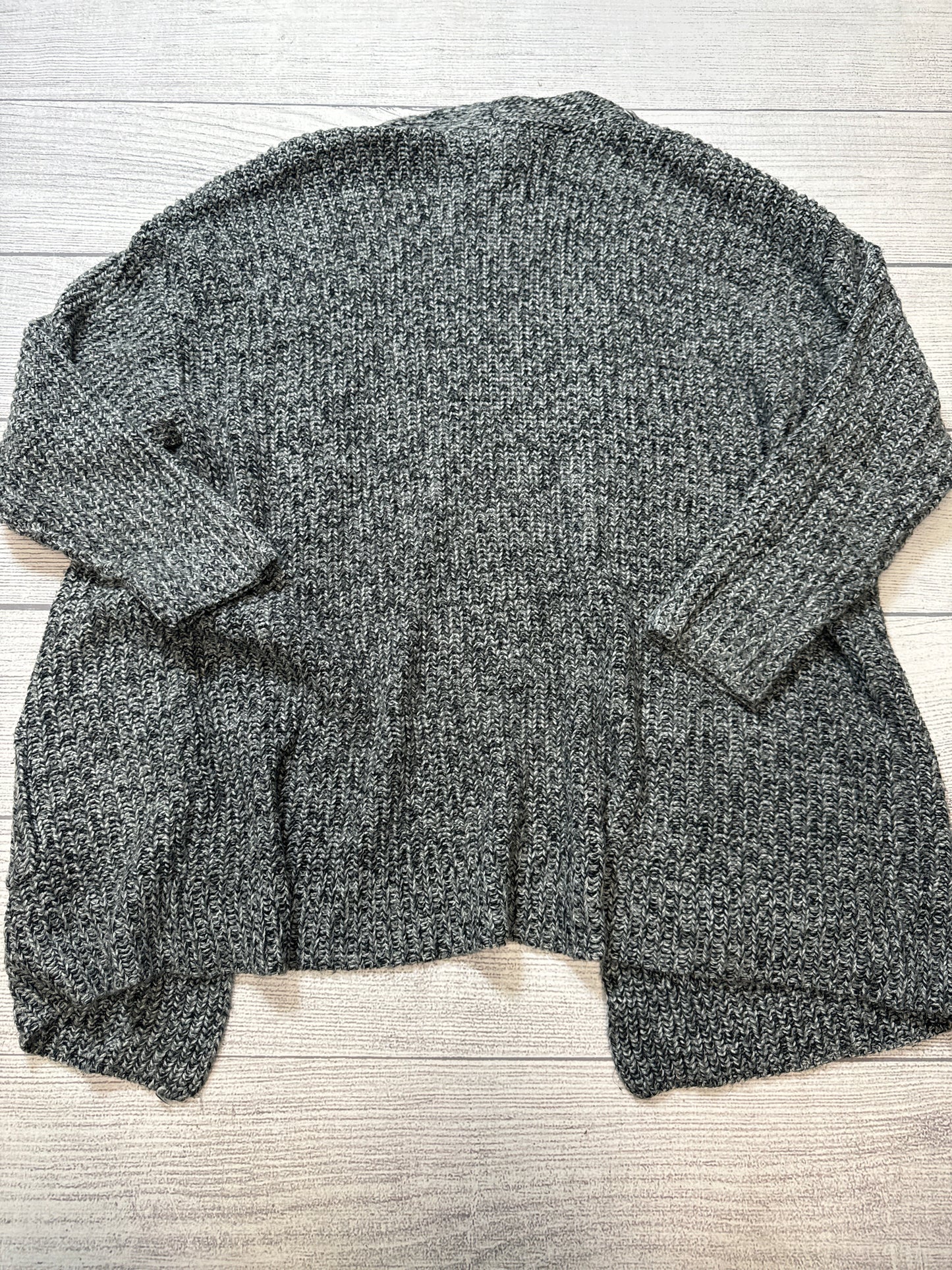 Sweater Cardigan By Ana In Grey, Size: 1x