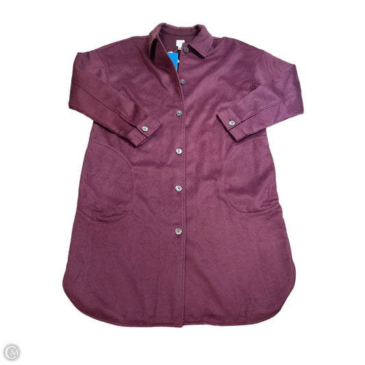 Coat Peacoat By J. Jill In Maroon, Size: L
