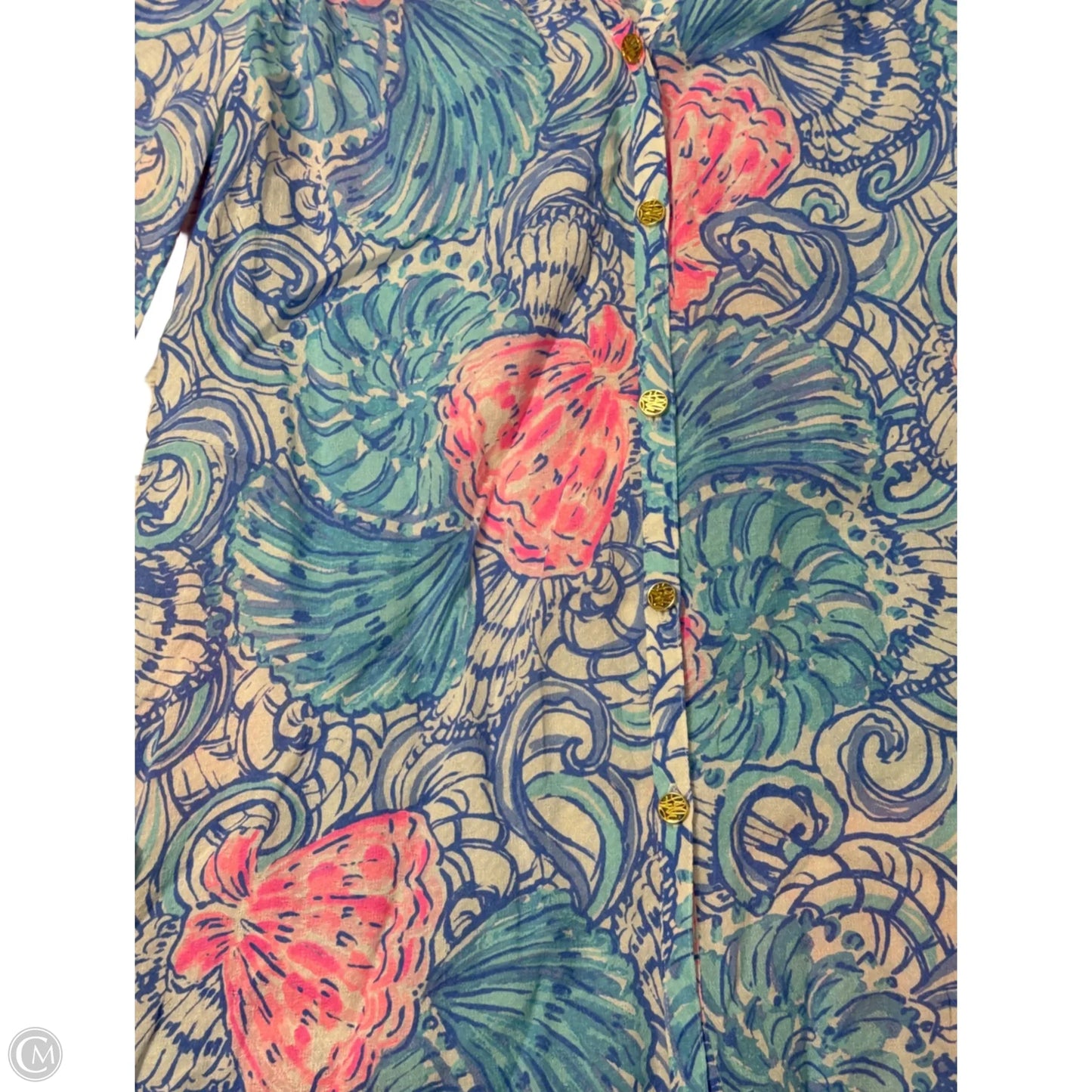 Top Long Sleeve Designer By Lilly Pulitzer In Blue & Pink, Size: Xxs