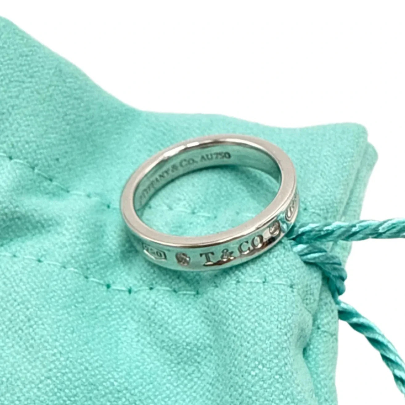 Tiffany & Company 18K White Gold w/ Diamonds 1837 Luxury Ring, Size: 6