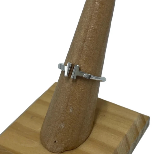 Tiffany & Company 18K White Gold T Wire Luxury Ring, Size: 7