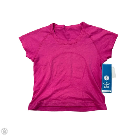 Athletic Top Short Sleeve By Lululemon In Pink, Size: M