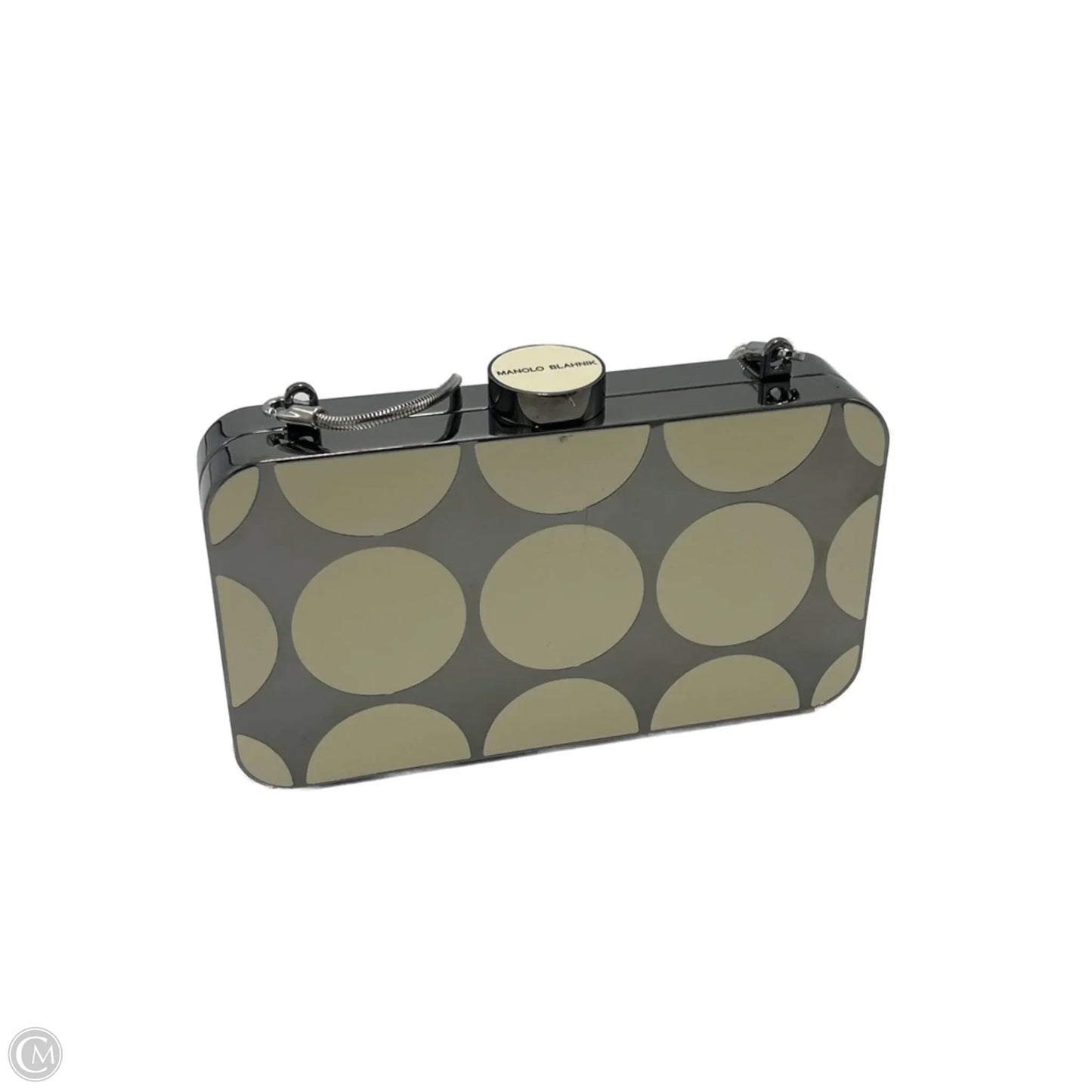 Manolo Blahnik Mina Gunmetal Luxury Designer Clutch Handbag