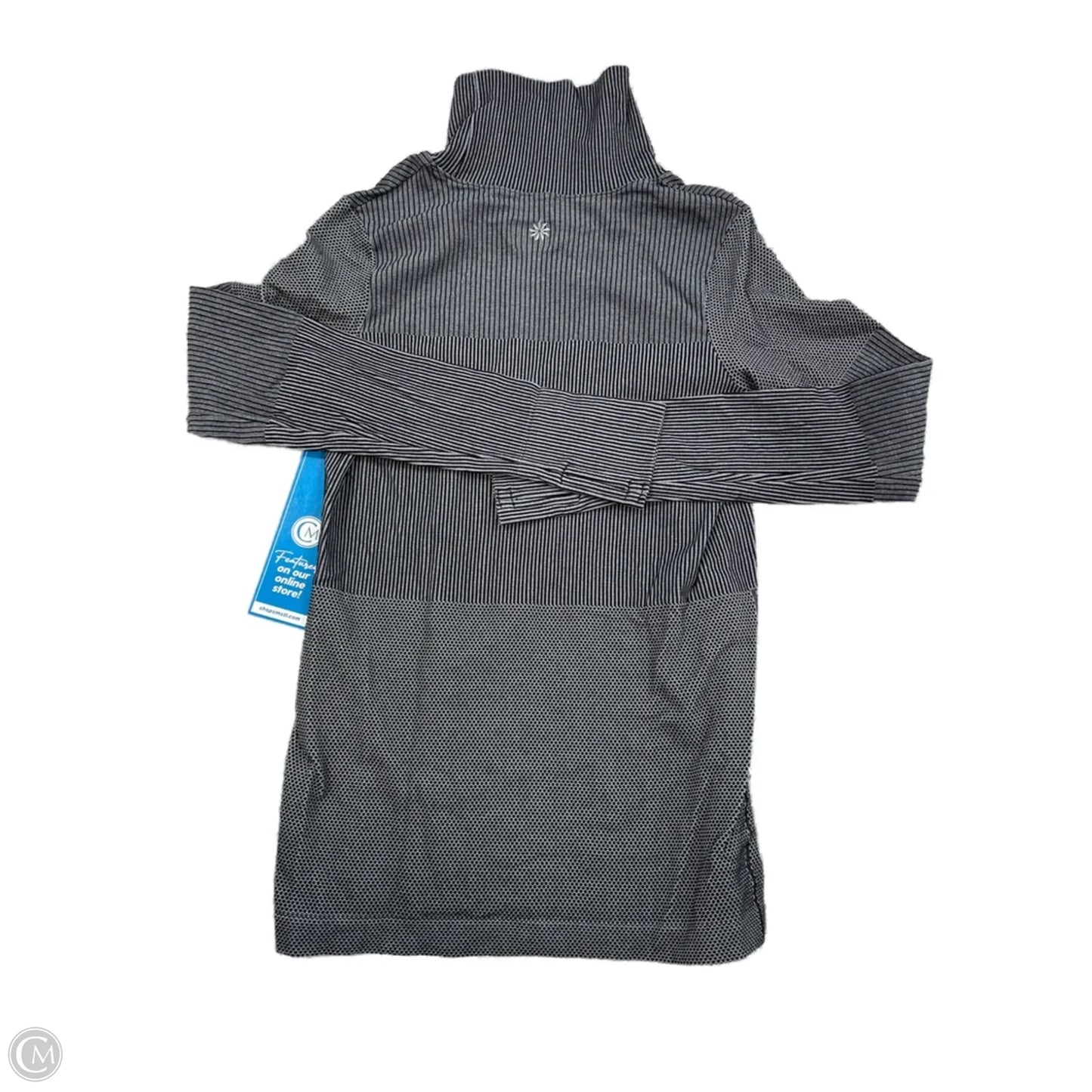 Athletic Top Long Sleeve Collar By Athleta In Black, Size: M
