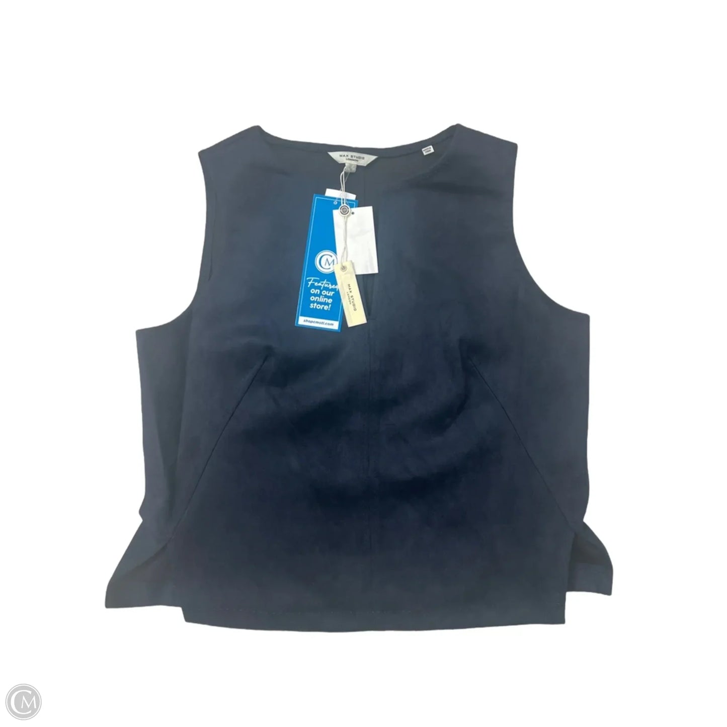Top Sleeveless By Max Studio In Navy, Size: L
