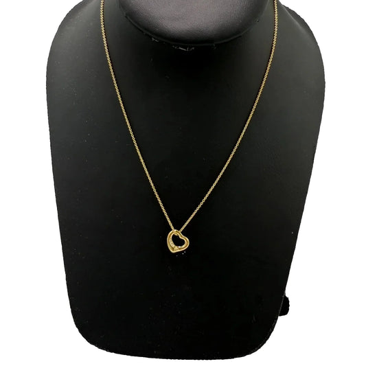 Tiffany & Company Elsa Perfetti Open Heart w/ Diamonds Luxury Designer Necklace