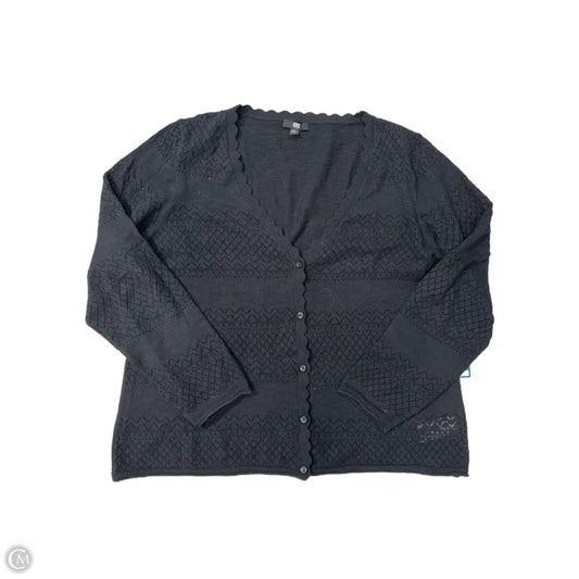 Sweater Cardigan Designer By Frye In Black, Size: Xxl