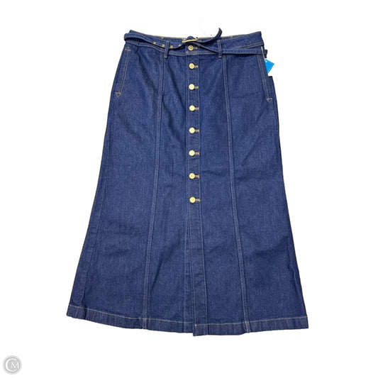 Skirt Maxi By Ann Taylor In Blue Denim, Size: 10