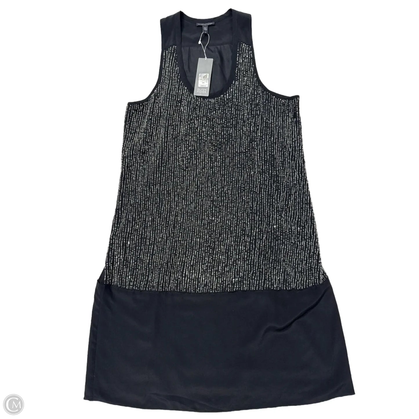 Dress Party Short By Eileen Fisher In Black & Silver, Size: Sp