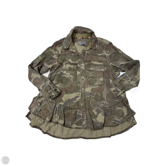 Top Long Sleeve By Anthropologie In Camouflage Print, Size: Xsp