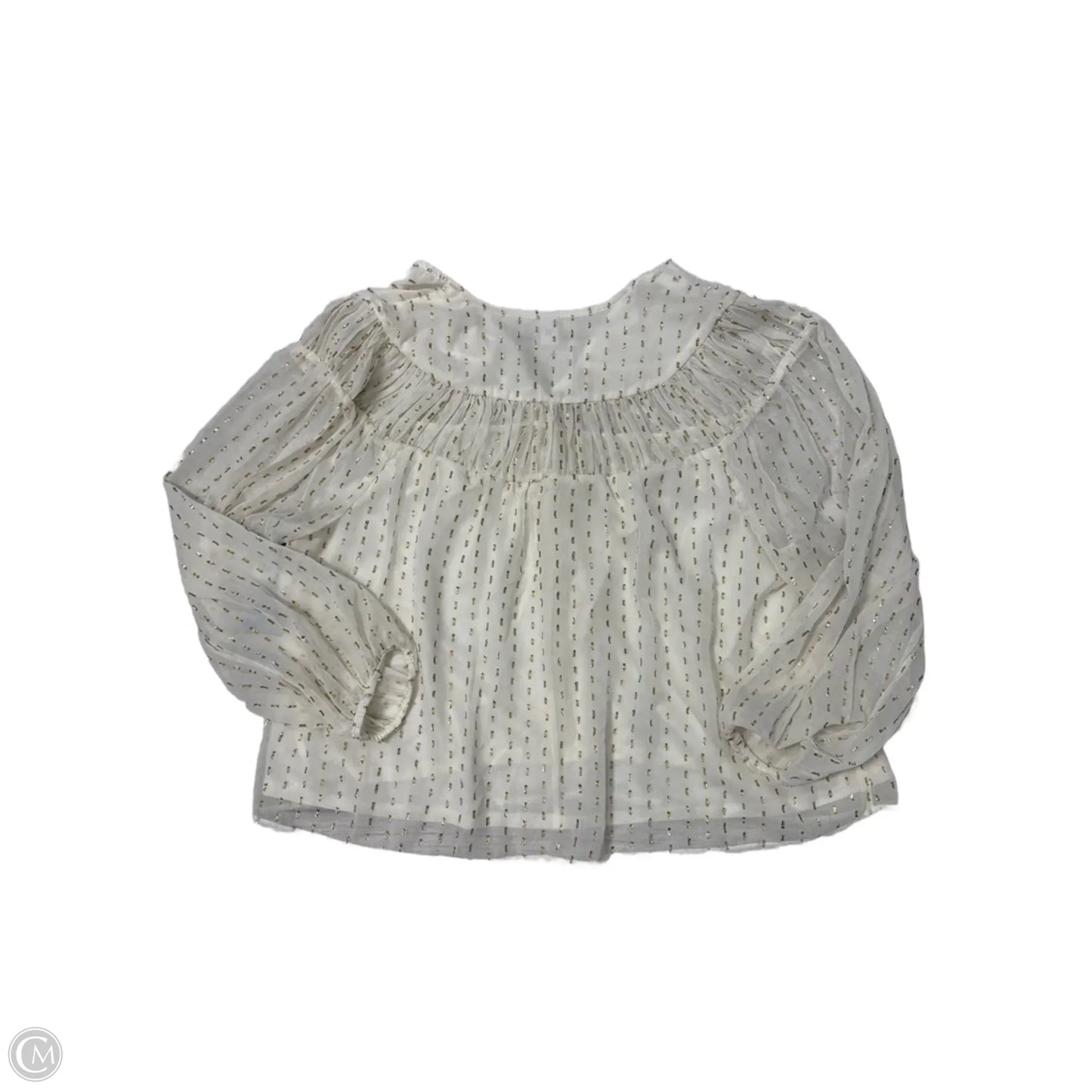 Top Long Sleeve By Old Navy In Gold & White, Size: Xl