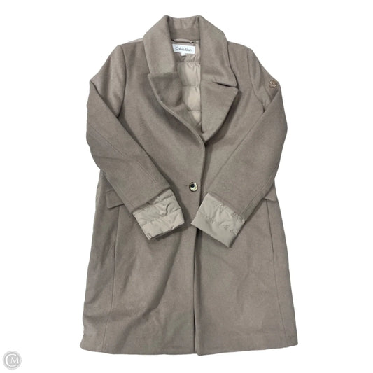 Coat Puffer / Peacoat By Calvin Klein In Taupe, Size: S