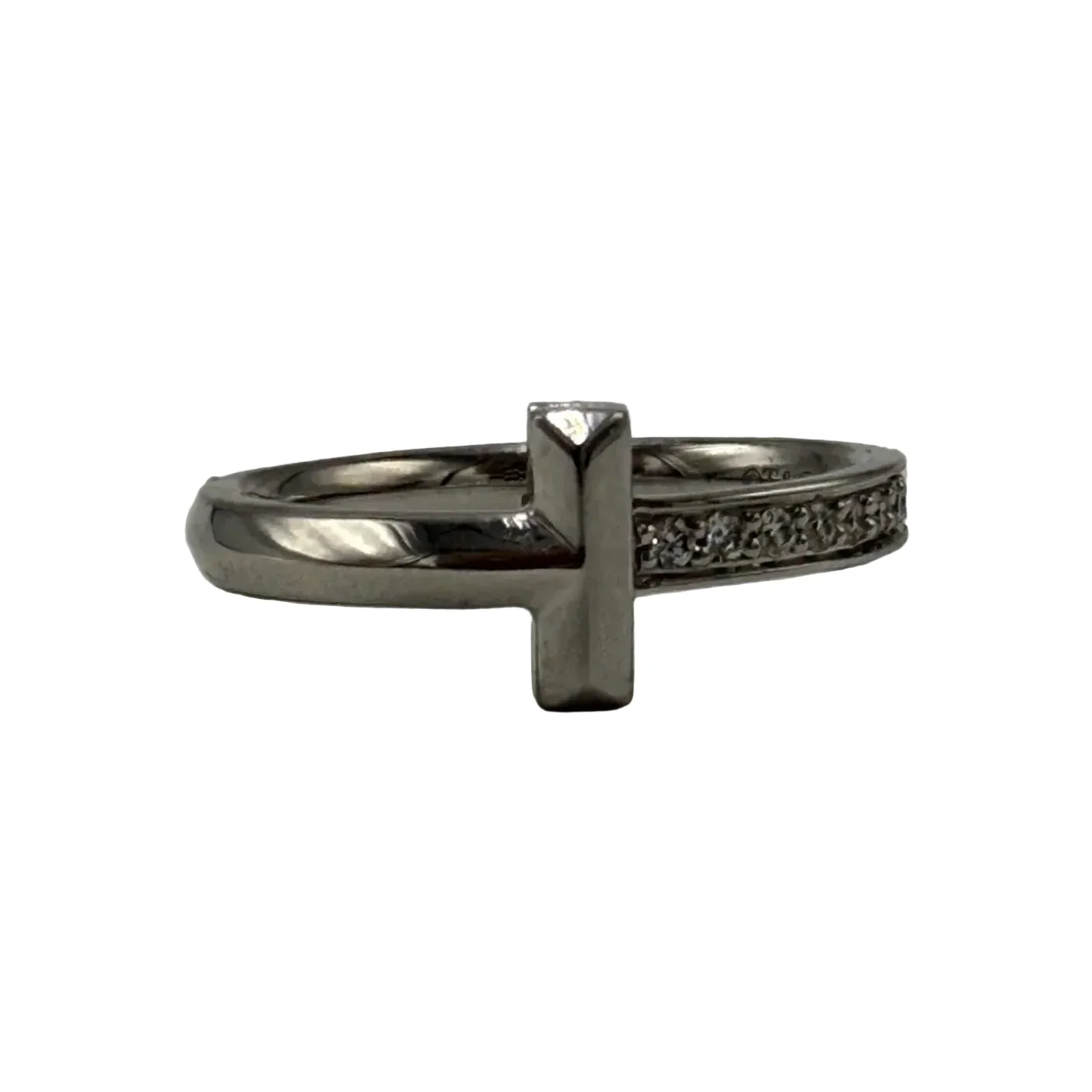 Tiffany And Company 18K T1 Luxury Ring With Diamonds, Size: 5.5
