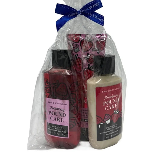 New! Strawberry Pound Cake 3pc. Fragrance Set By Bath And Body Works