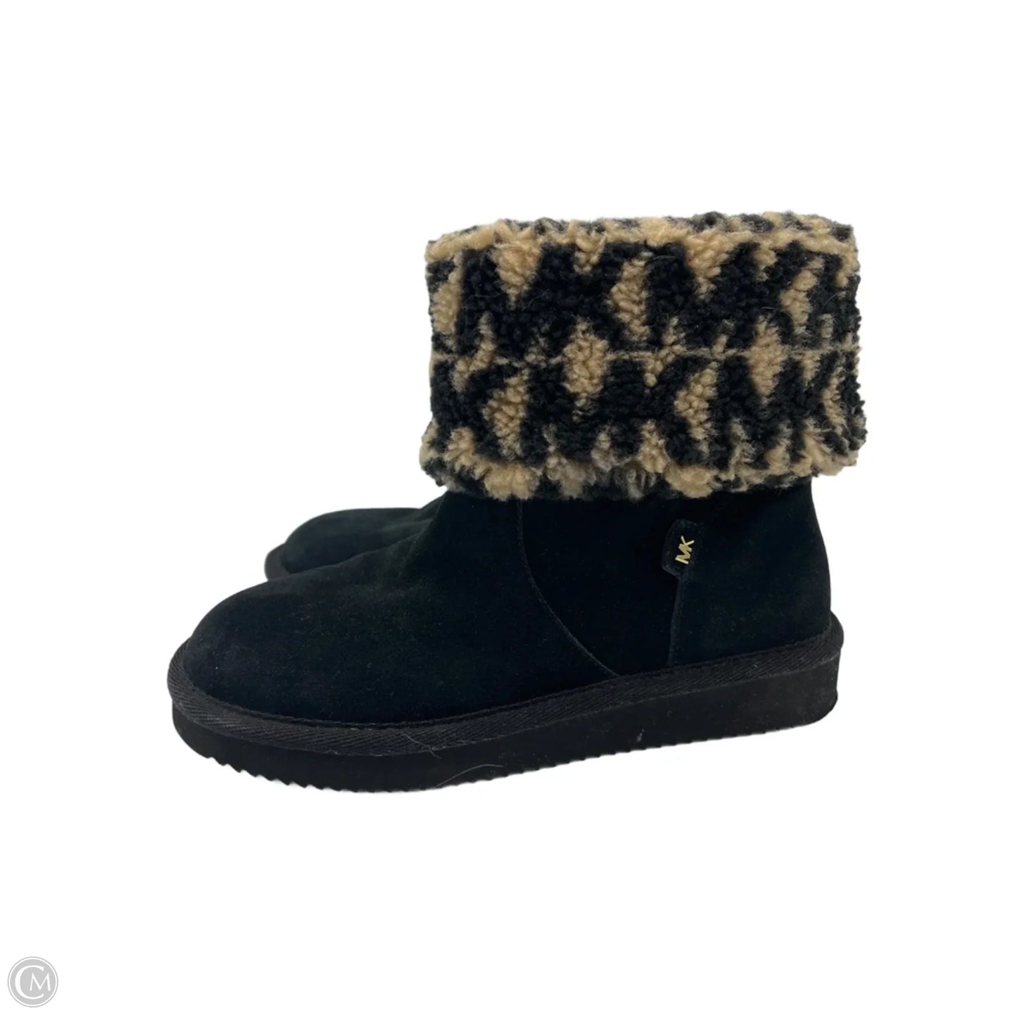 Boots Designer By Michael Kors In Black & Brown, Size: 7