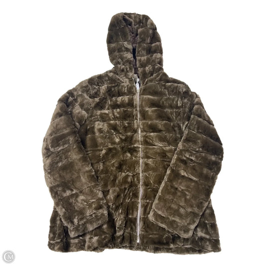 Coat Faux Fur & Sherpa By Bellivera In Brown, Size: Xxl