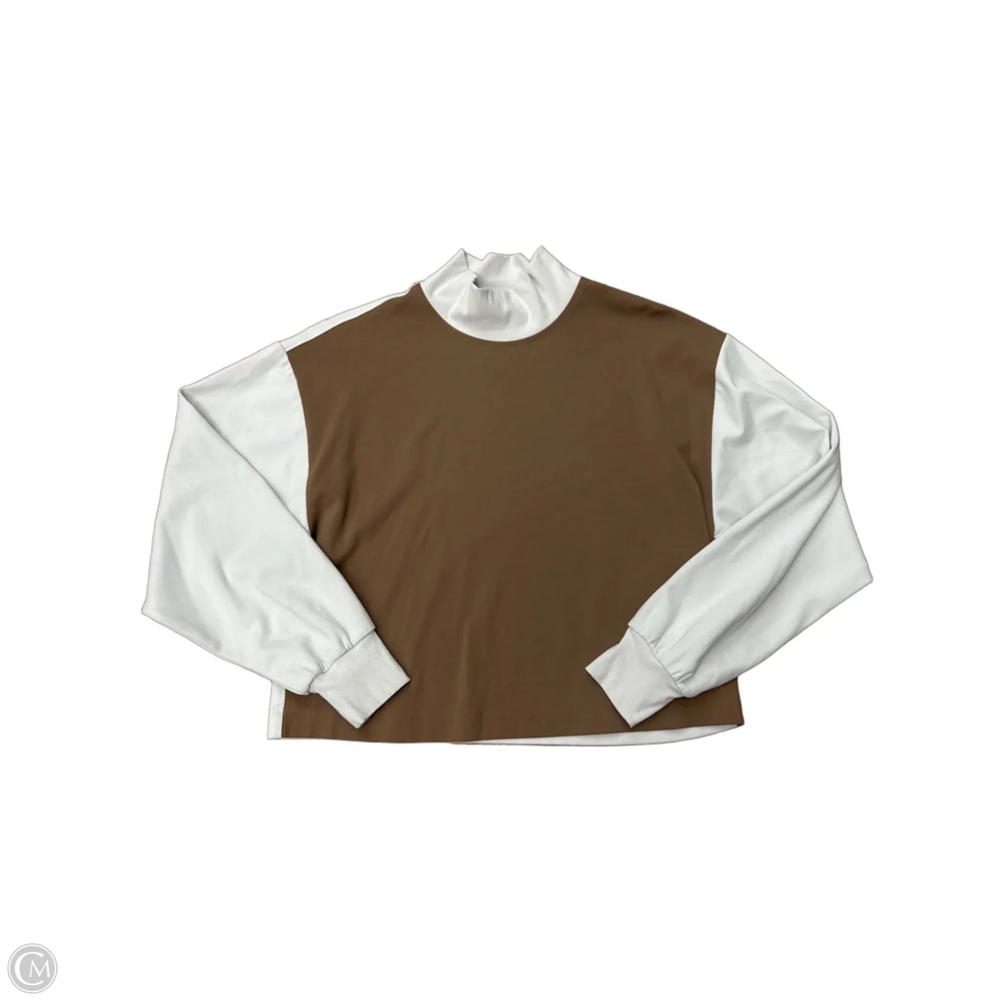 Athletic Sweatshirt Collar By Athleta In Brown & White, Size: S