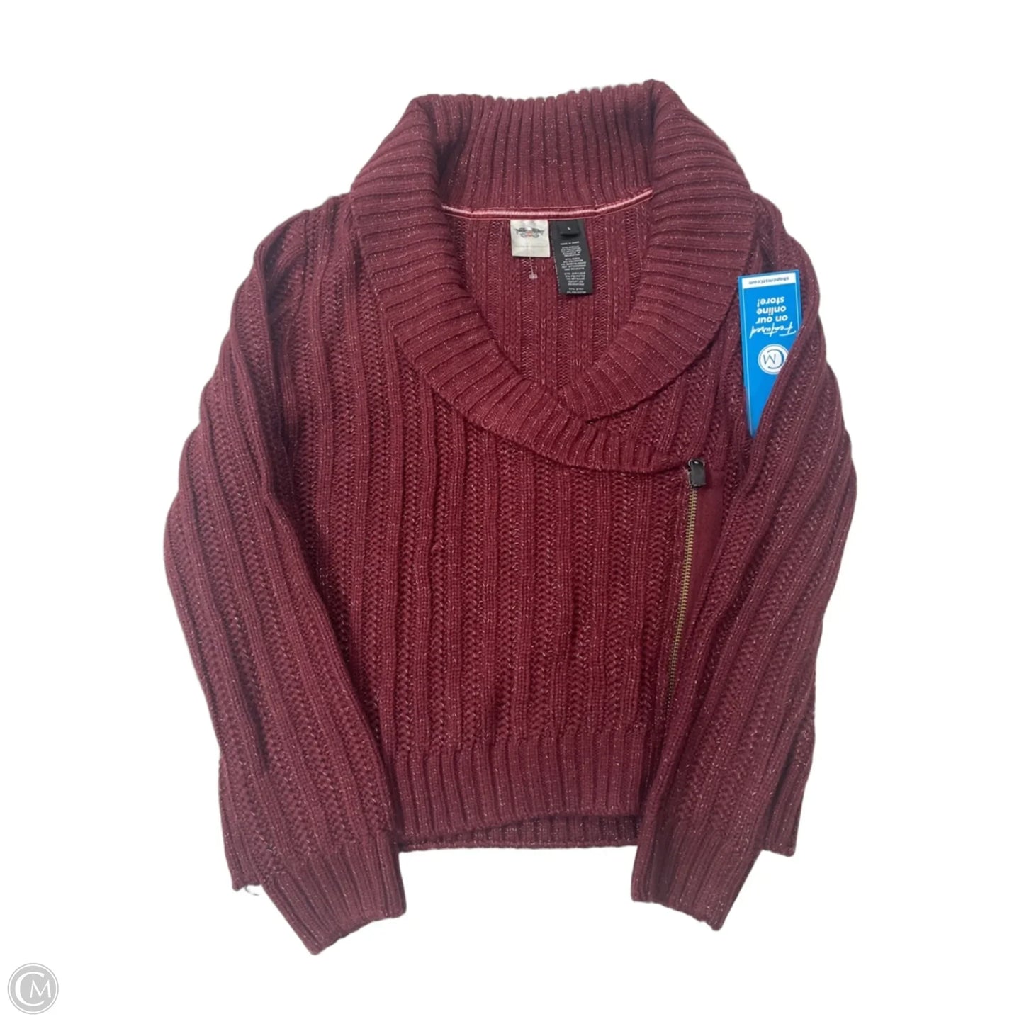 Sweater By Harley Davidson In Maroon, Size: L