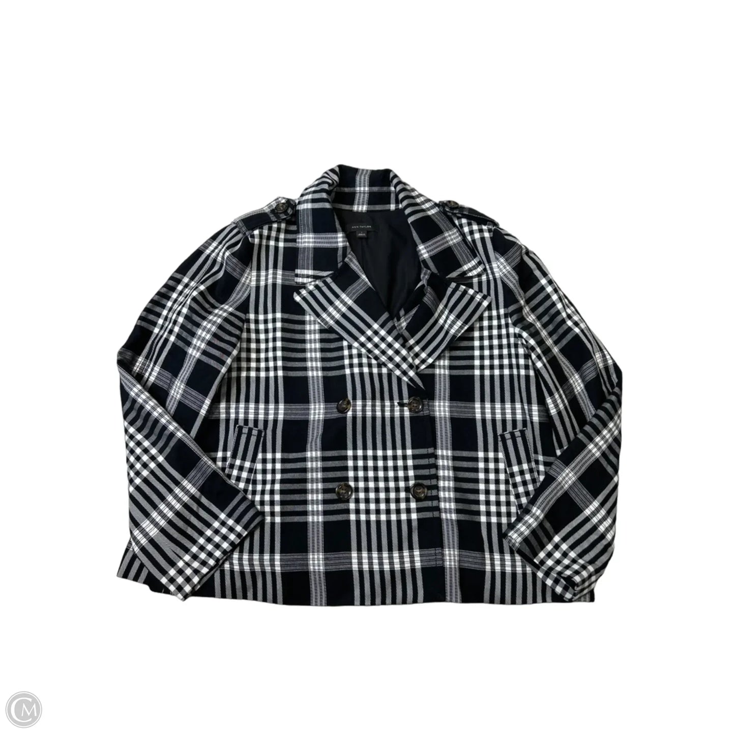 Jacket Other By Ann Taylor In Black & White, Size: L