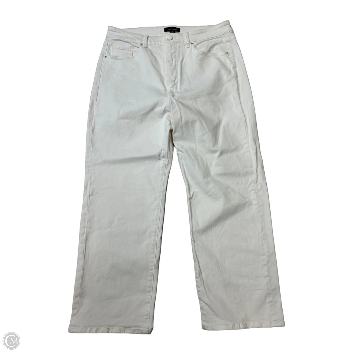 Jeans Straight By Ann Taylor In Cream, Size: 12p