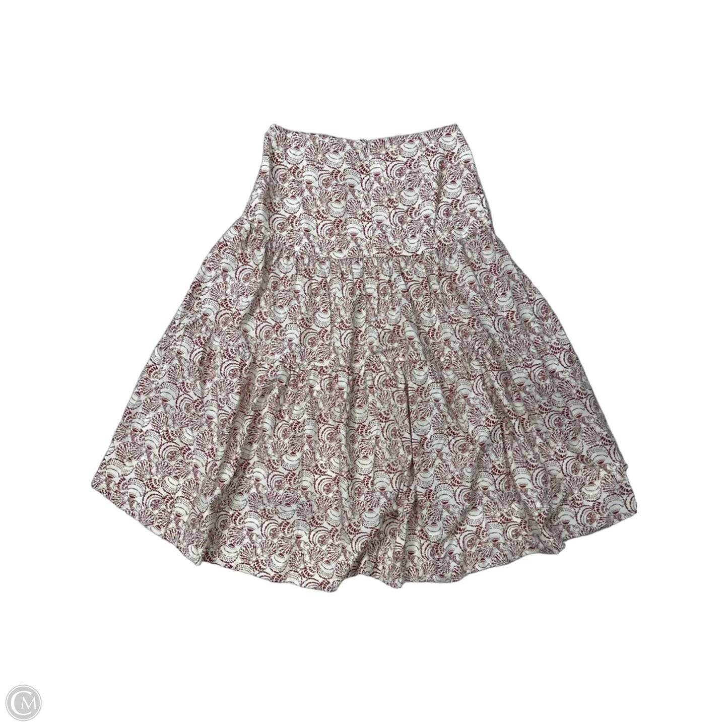 New! Skirt Midi By Banana Republic In Orange & White, Size: 12