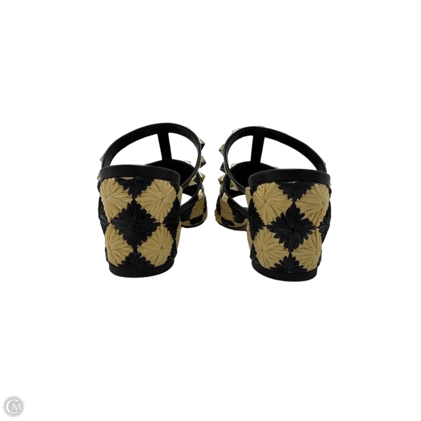 Valentino-Garavani Rockstud Raffia Luxury Heels , Size: 8 (38)